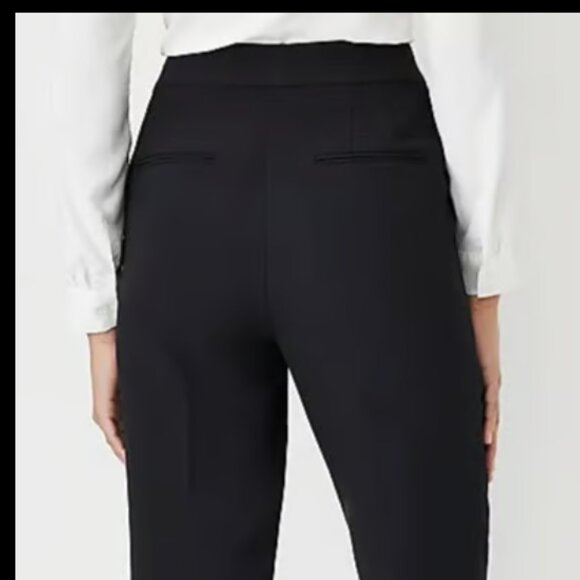 ANN TAYLOR SIDE ZIP ANKLE PANT in FLUID CREPE BLACK NWOT $120 14 - Picture 4 of 9